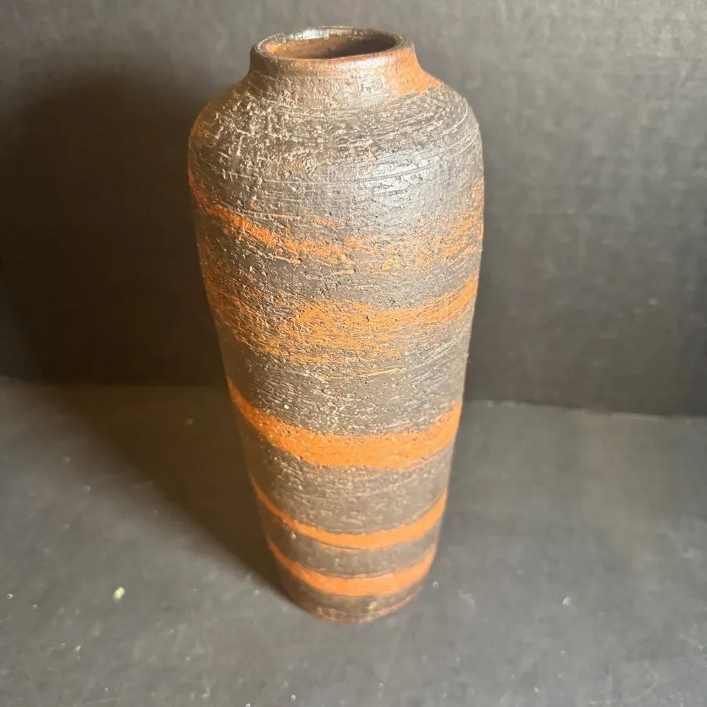 NyMolle Denmark Textured Black and Orange Vase [Item 0231]